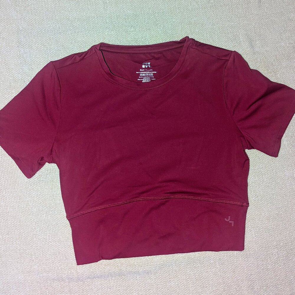 Target JOY LAB Size S Cranberry Cropped Short- Sleeved Tee